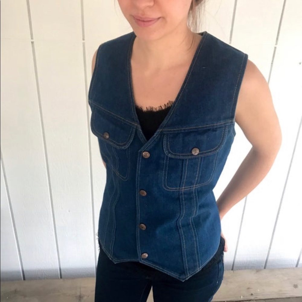 Vintage DeeCee Denim Vest/ 90s Grunge Style